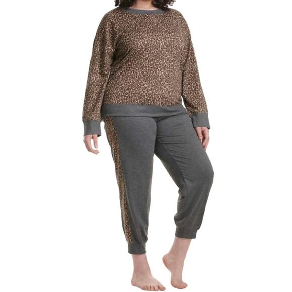 Splendid Pajama Leopard Set Soft 2-piece Ladies Plus Size 3X NEW! - Picture 2 of 5